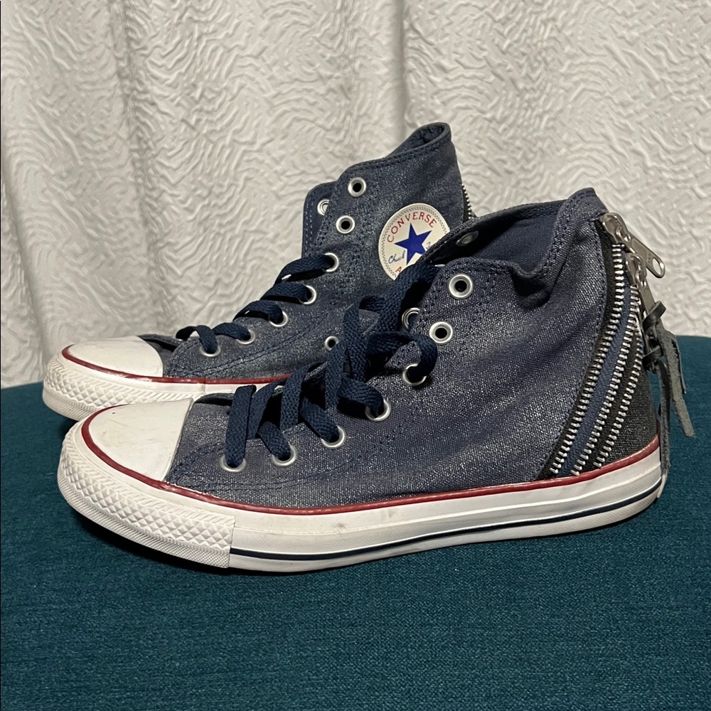 Converse Chuck Taylor All Star Zip High Tops Navy Canvas (Unisex) collectible